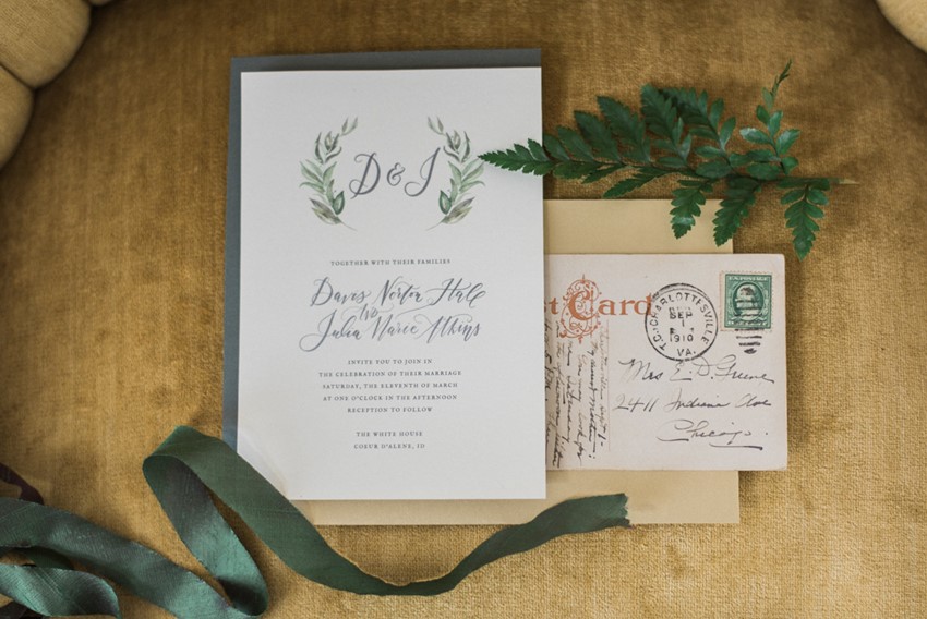 Greenery wedding Invitation