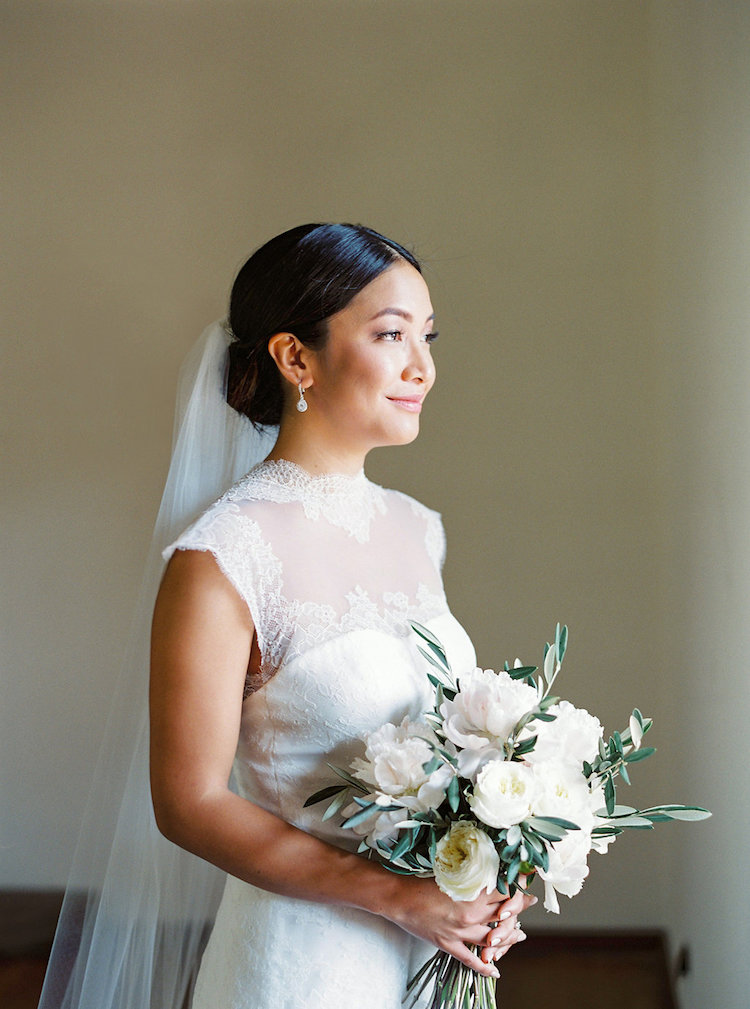 Timeless Bride with White Bouquet
