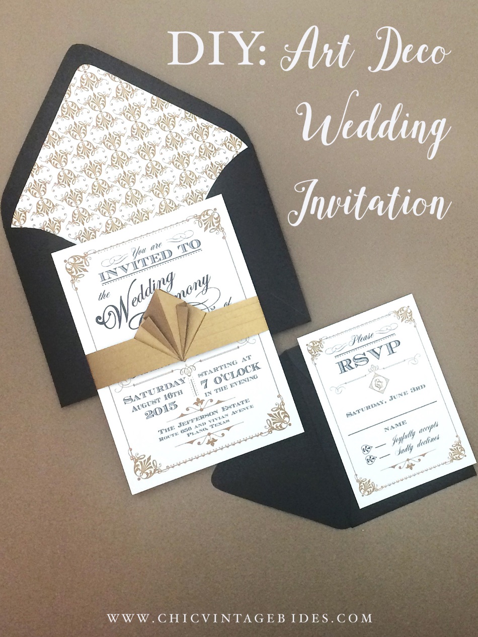 DIY Art Deco Wedding Invitation