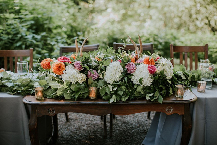 Woodland Wedding Head Table Flowers