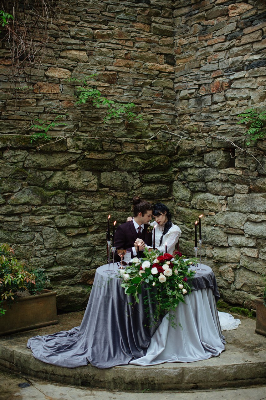Gothic Edwardian Wedding Sweetheart Table