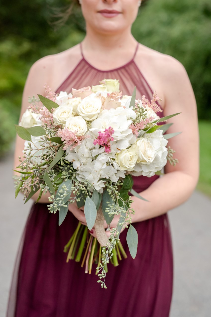 Garnet & Pink Bridesmaid Bouquet