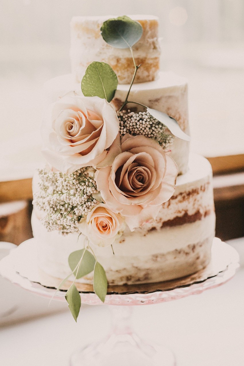Romantic Naked Wedding Cake