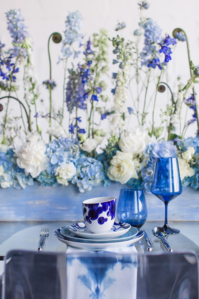 Elegant Blue Wedding Place Setting