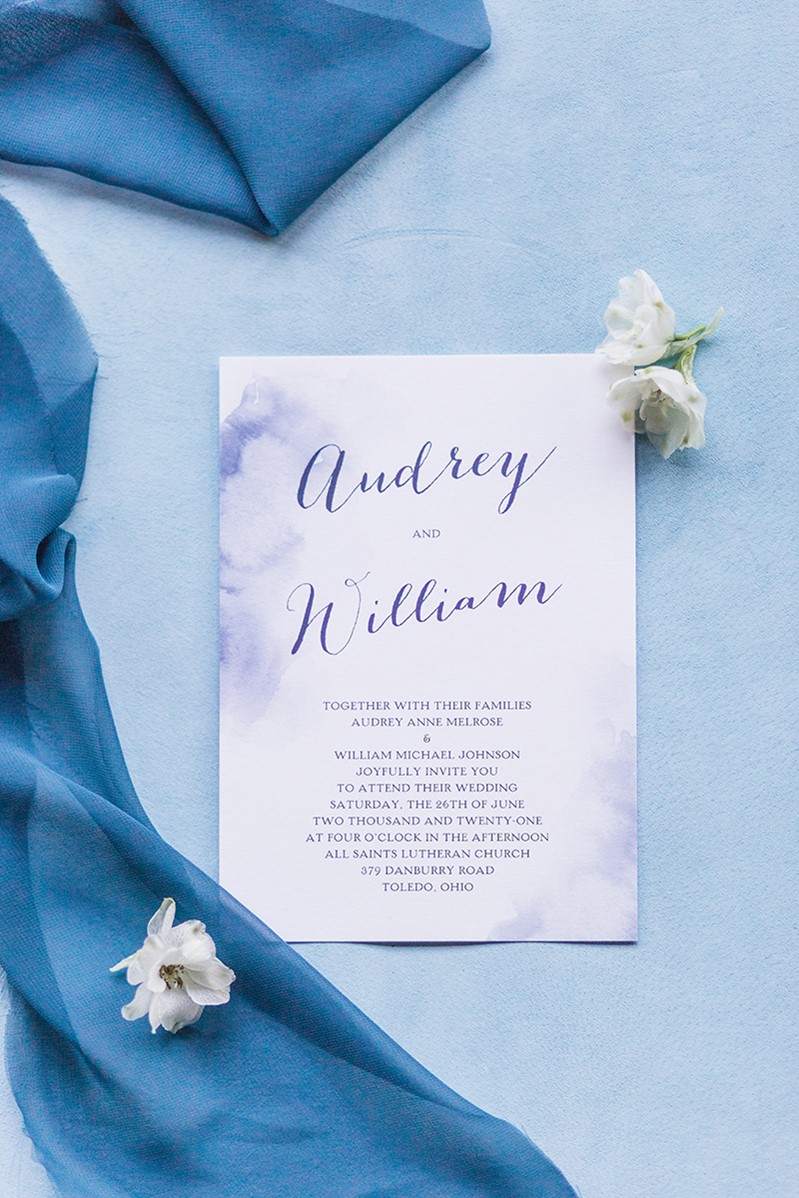 Timeless Blue Wedding Stationery from David's Bridal