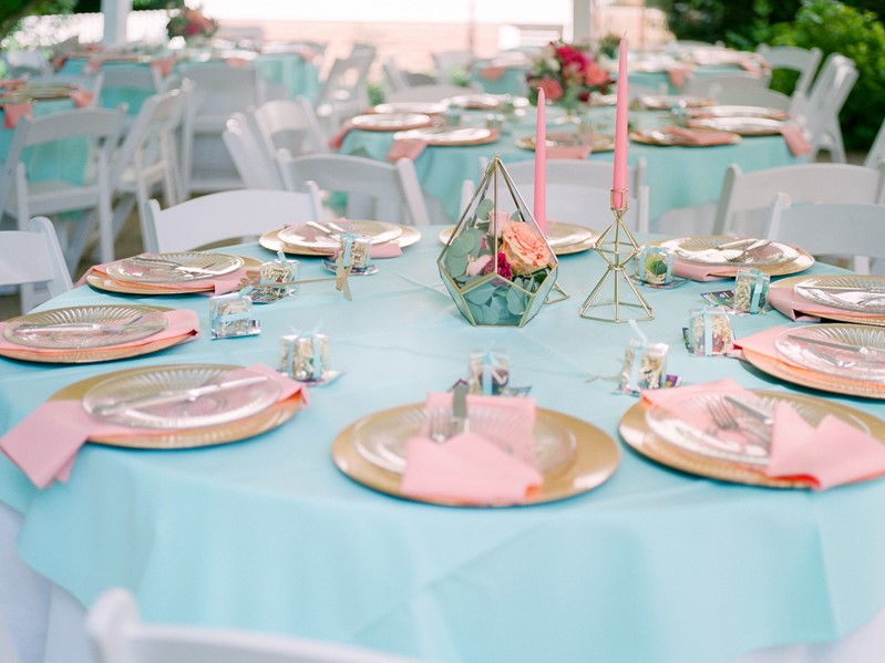 Pink & Turquoise Wedding Table