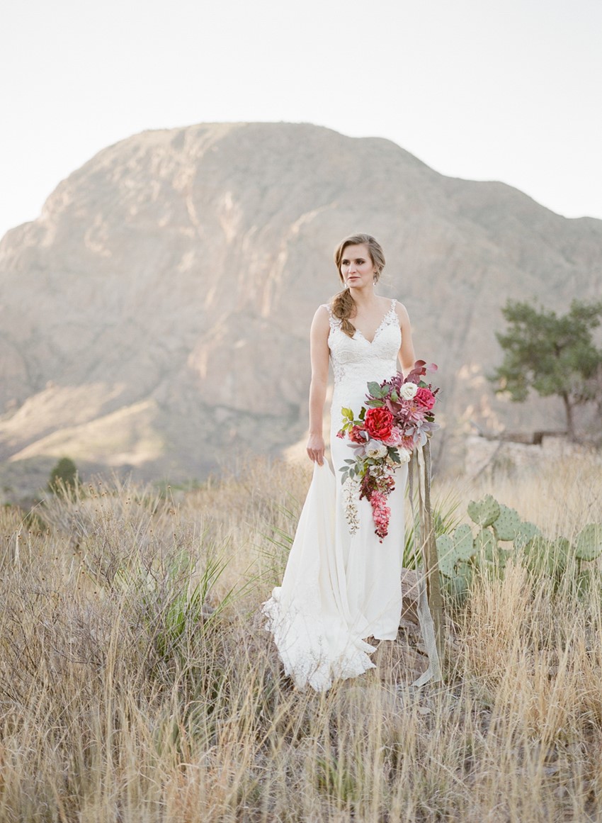 Romantic Desert Mountain Bridal Shoot