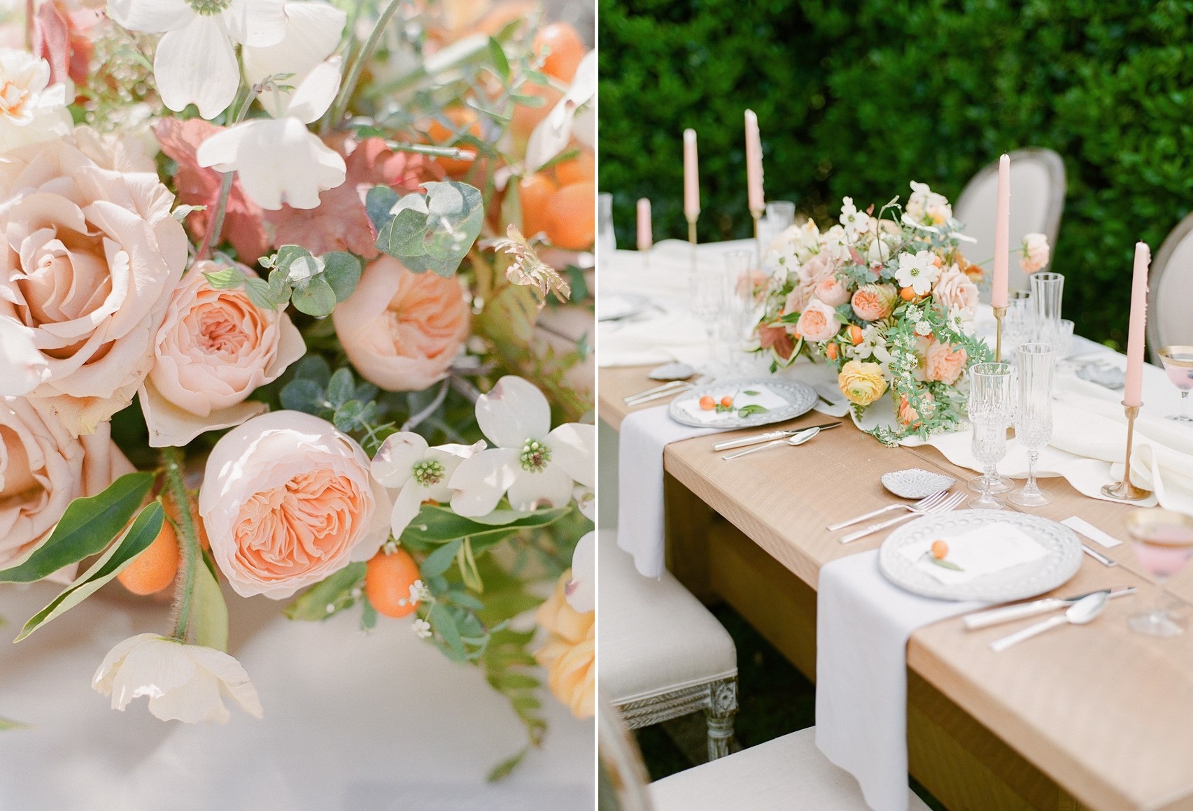 Elegant Peach Wedding Table