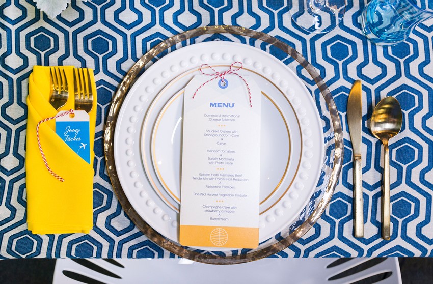 Pan Am Inspired Wedding Place Setting