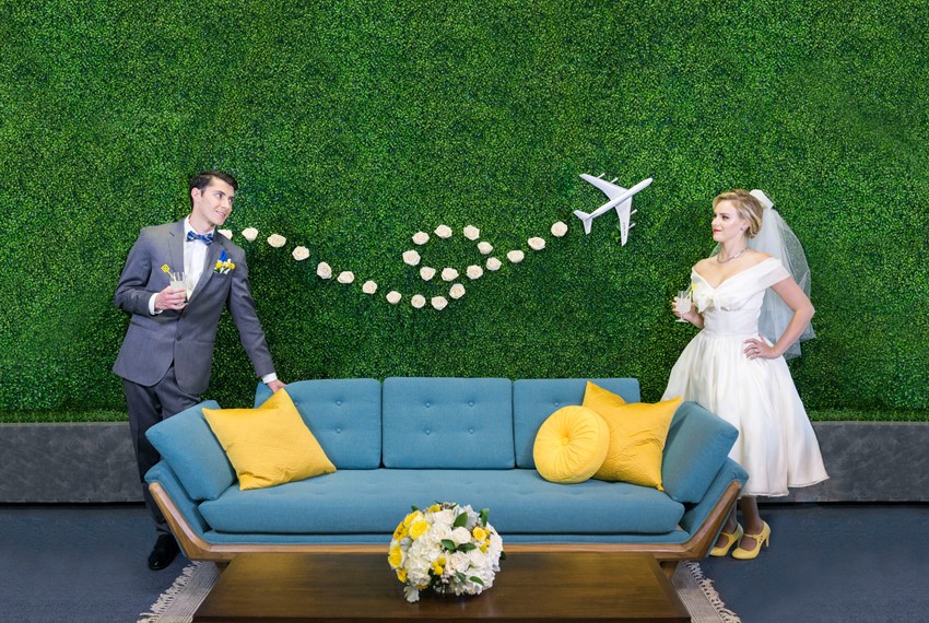 Pan Am Inspired Mid-Century Wedding