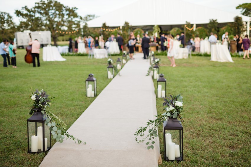 Lamp Lit Wedding Path