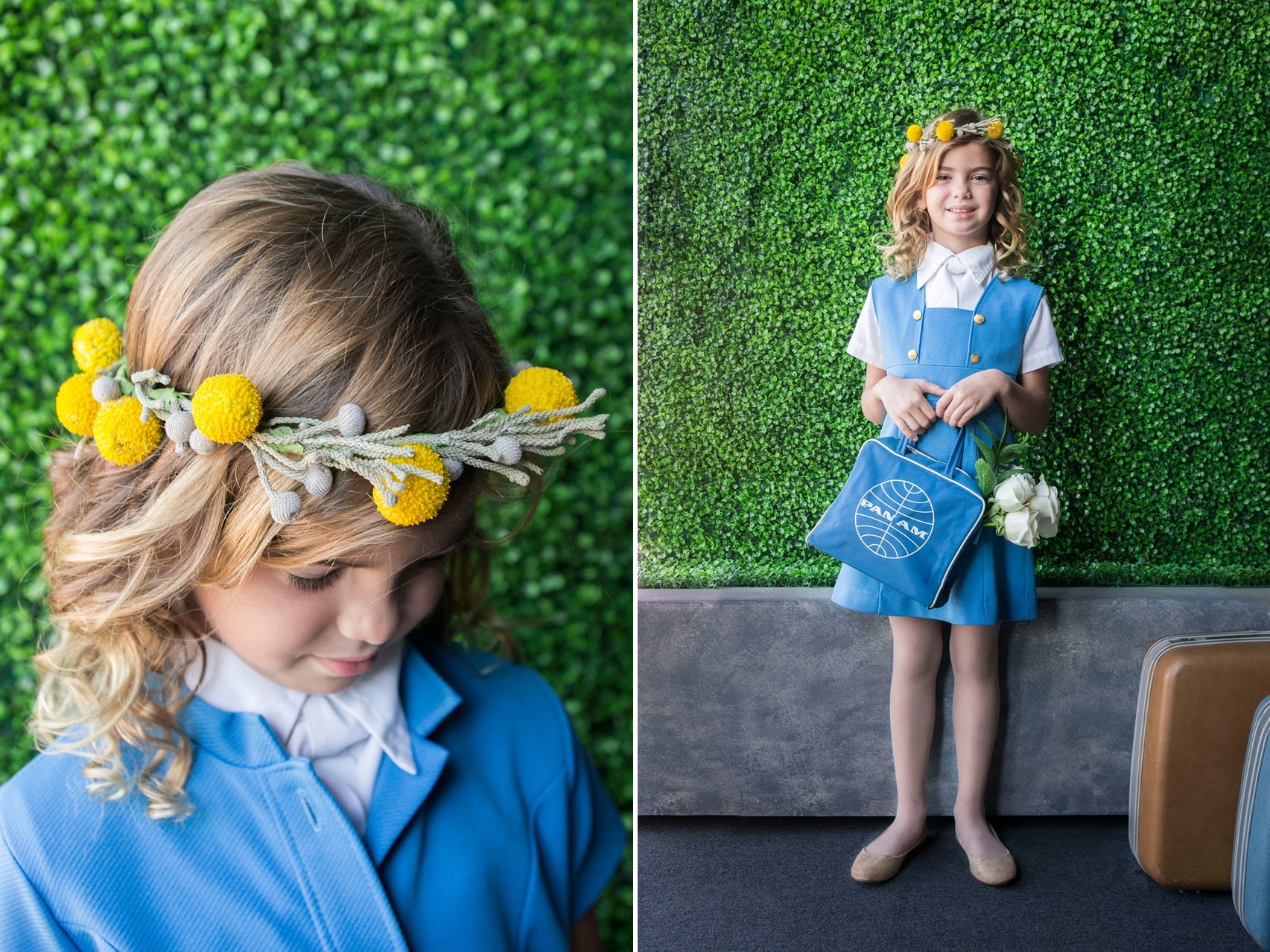 Pan Am Inspired Flower Girl