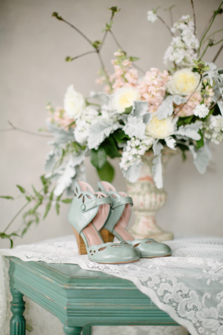 Vintage Mint Bridal Shoes