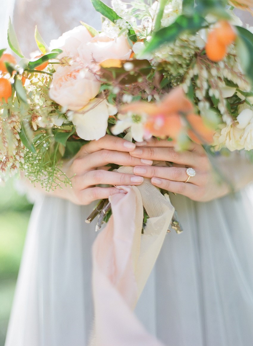 Bridal Bouquet & Vintage Opal Engagement Ring