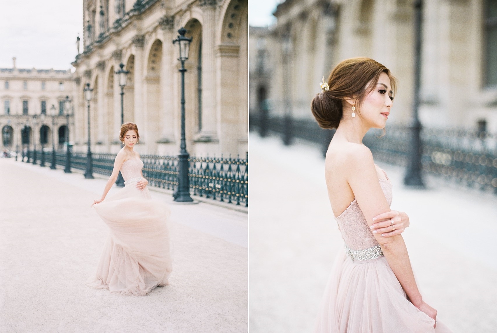 Romantic Blush Pink Bridal Gown