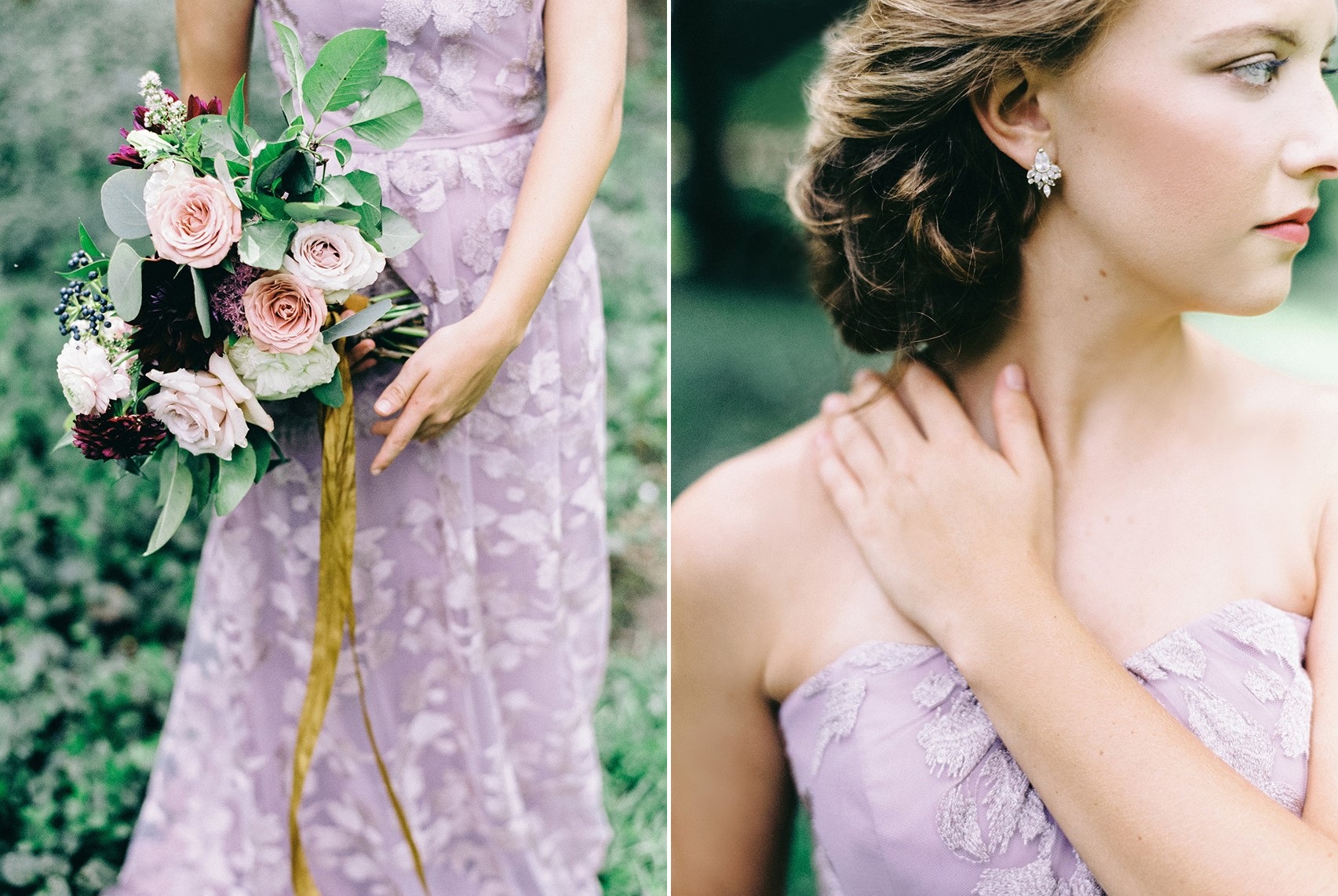 Full Length Lavender Bridesmaid Dress
