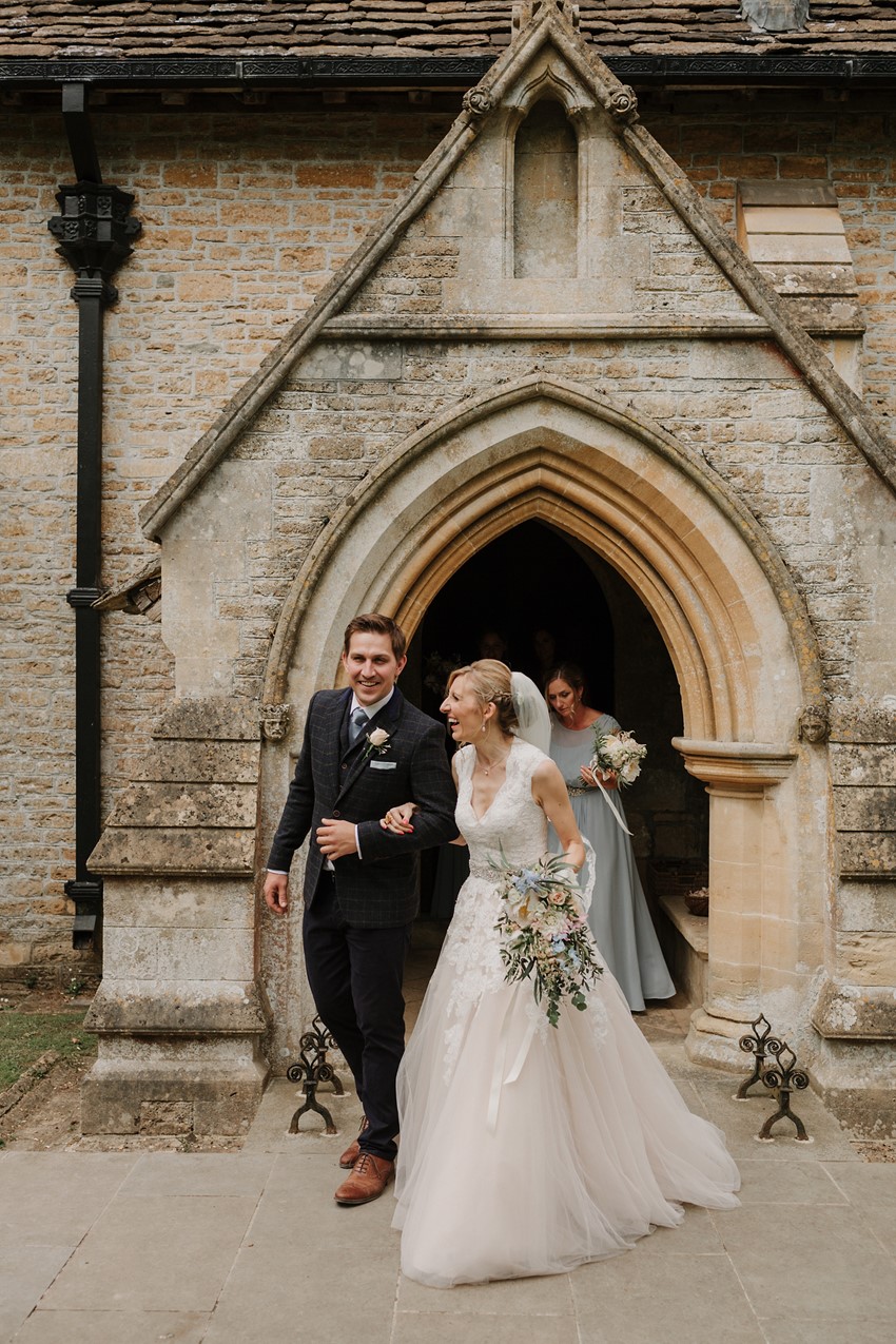 English Church Wedding Husband & Wife