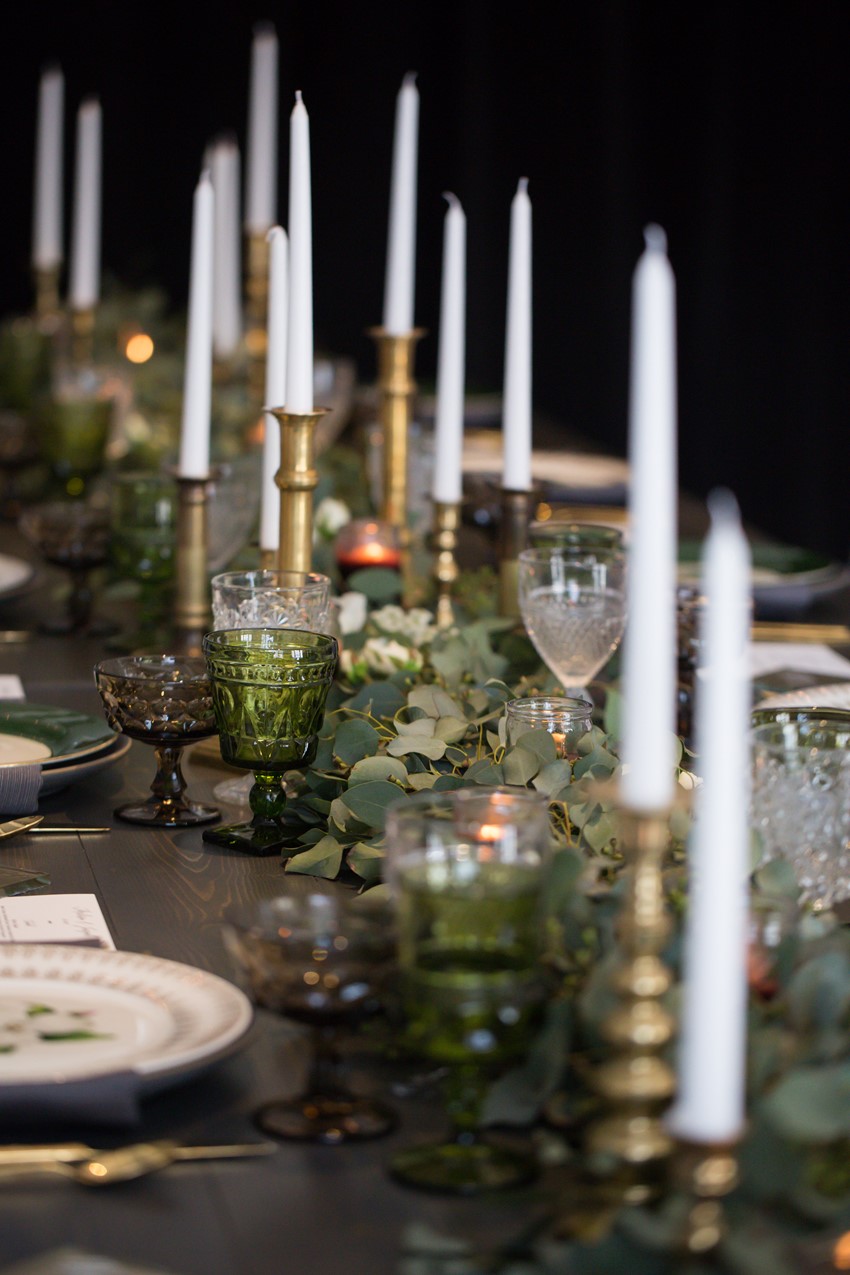 Greenery & Candlesticks Wedding Centerpiece