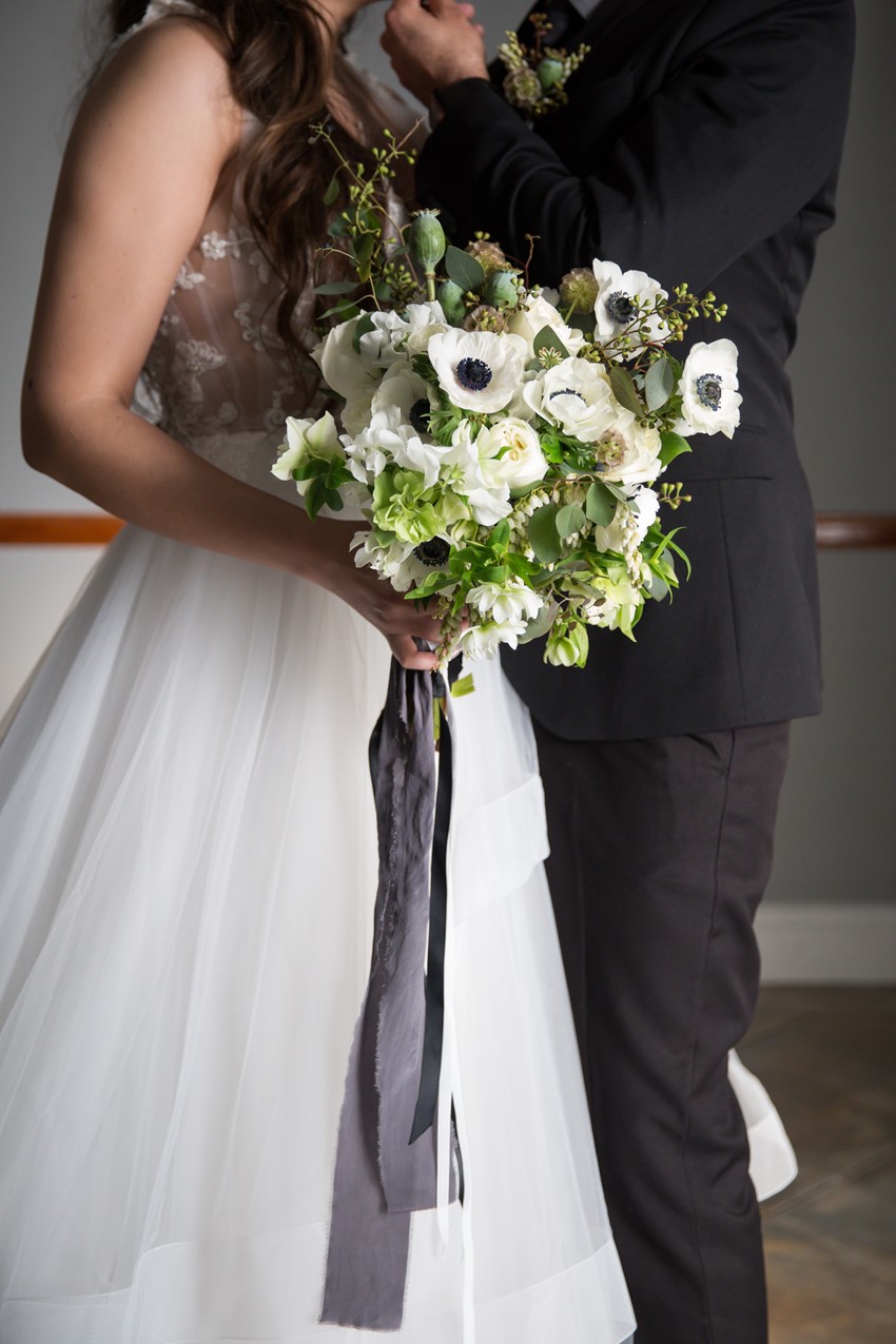 White Anemone & Greenery Bridal Bouquet