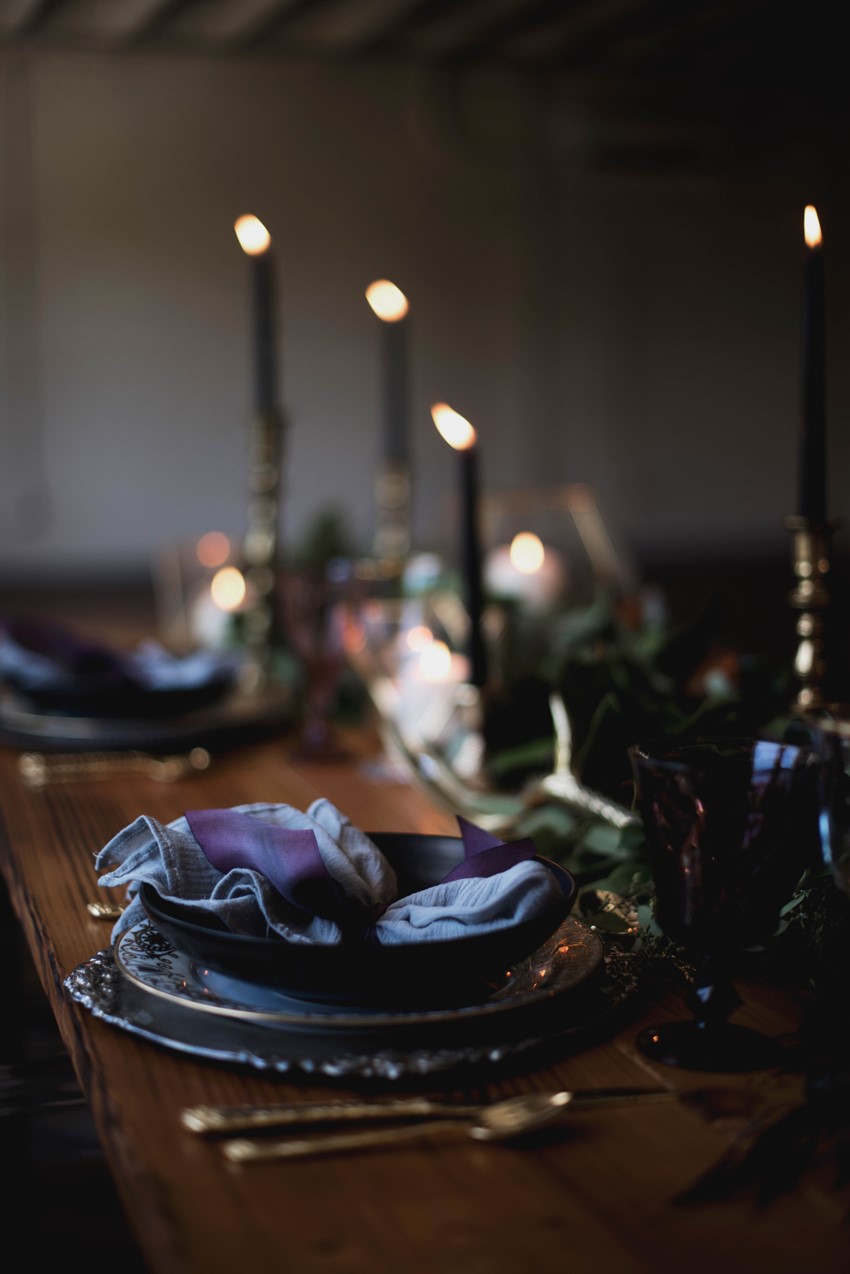 Gothic Plum Wedding Table