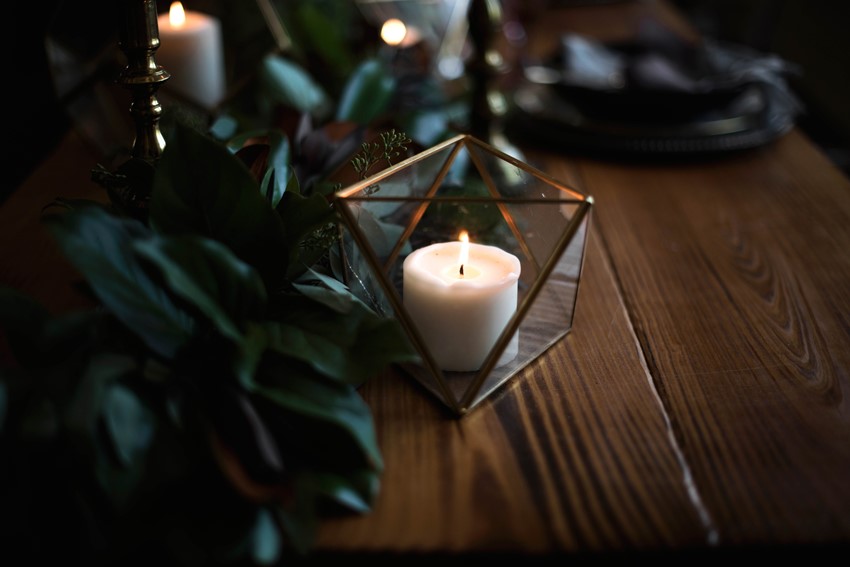 Geometric Candleholder Wedding Centerpiece