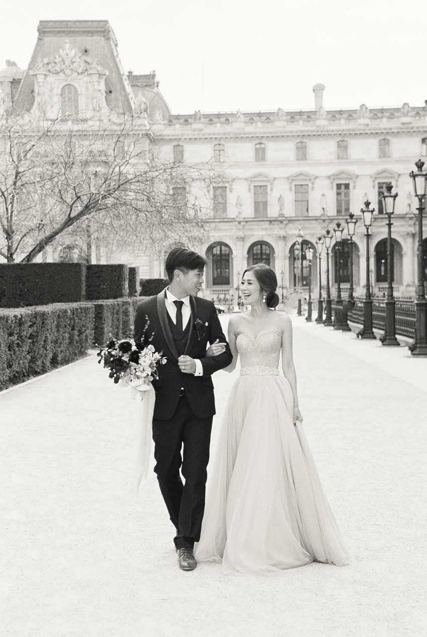 Black & White Paris Wedding Photos