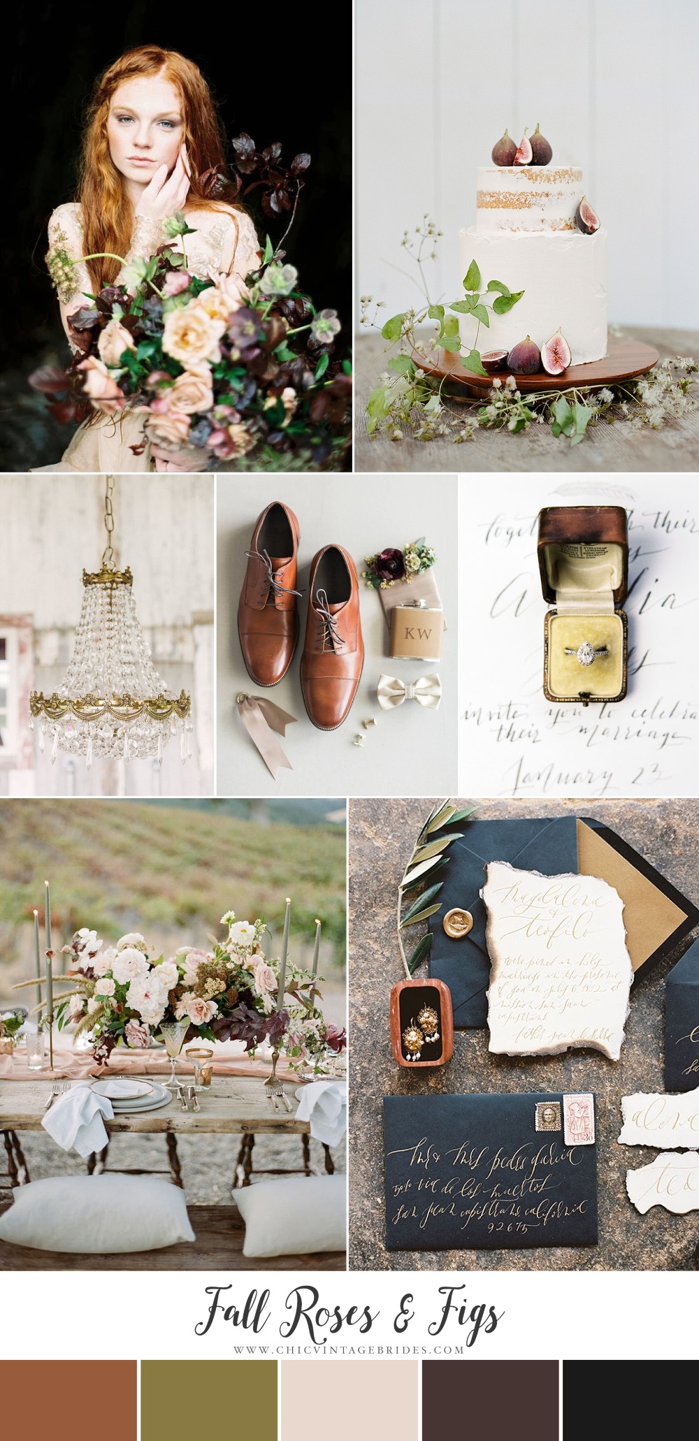 Fall Roses & Figs - Romantic Autumn Winery Wedding Inspiration