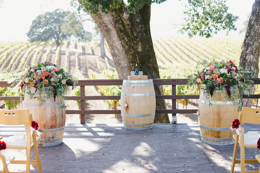 Winery Wedding Ceremony Decor