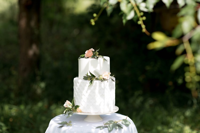Textured Small White Wedding Cake