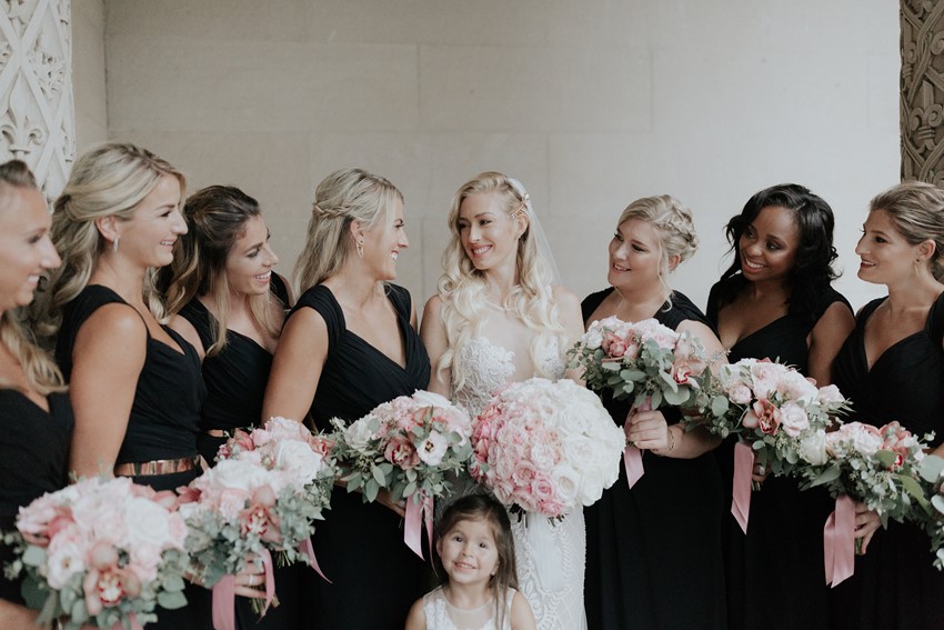 Black Bridesmaids Dresses for a New Years Wedding