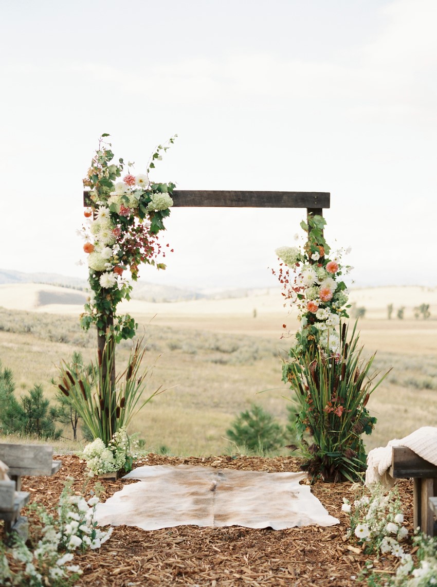 Ranch Wedding Floral Aisle Arch