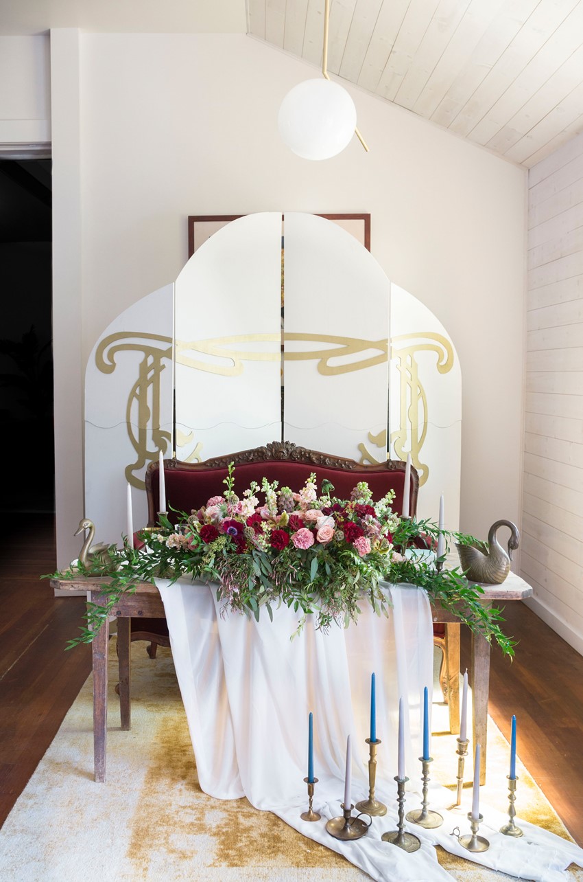 Art Nouveau Wedding Sweetheart Table