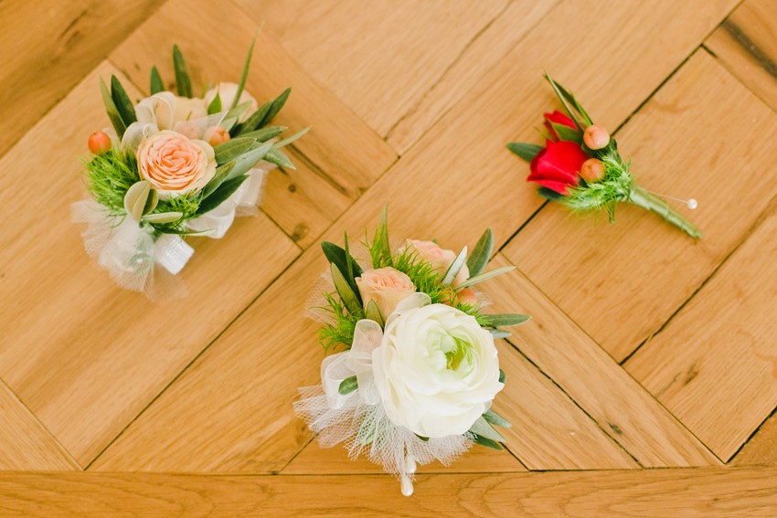 Blush & Red Boutonnieres