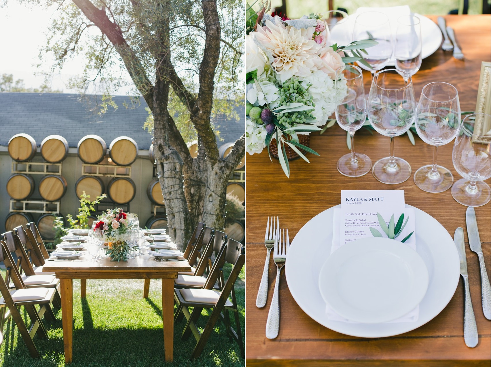 Winery Wedding Reception Decor