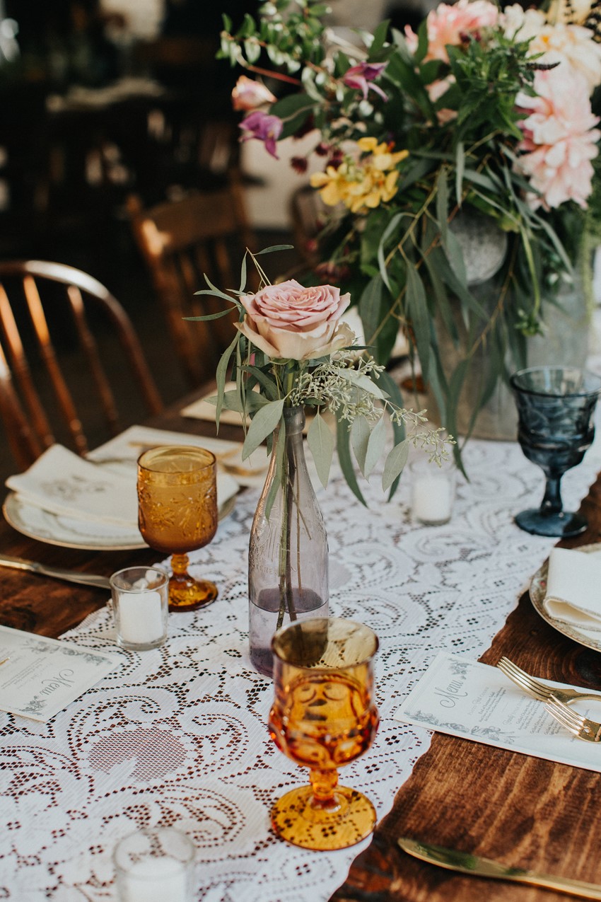 Rustic Vintage Garden Wedding Table Decor