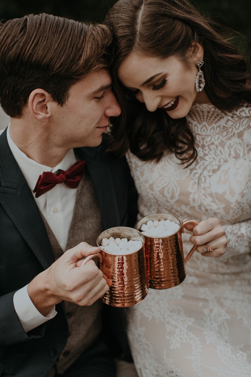 Hot Cocoa Wedding Drinks Copper Mugs