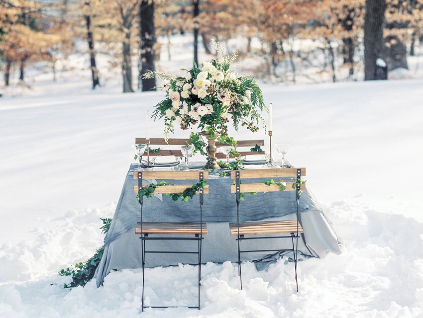 Snowy Winter Wedding Table