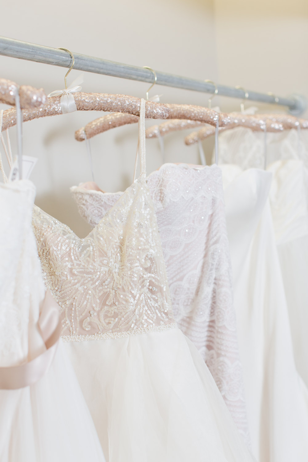 Rose Gold Sequin Wedding Dress Hanger