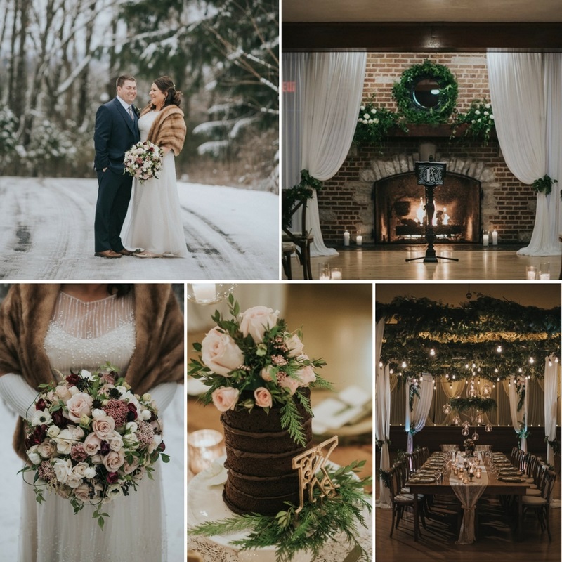 A Greenery Filled Snowy Winter Wedding at the Chandelier Ballroom