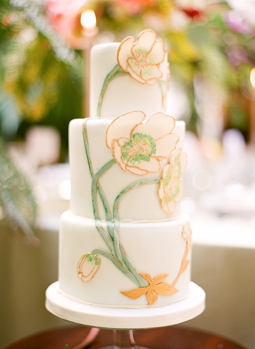 Art Nouveau Painted Wedding Cake