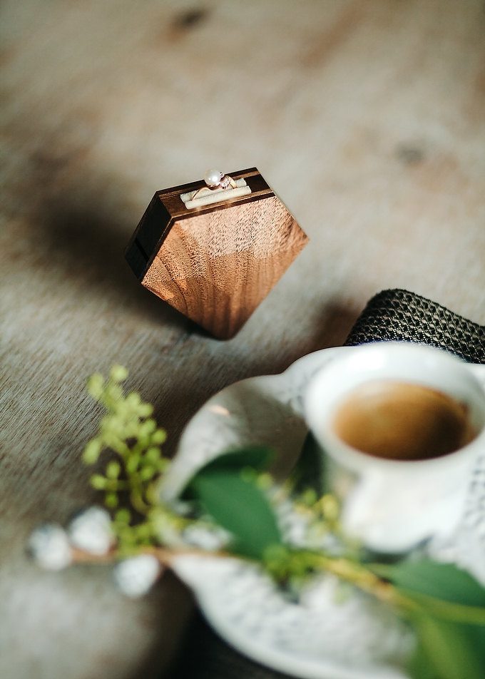 Diamond Shaped Wood Ring Box