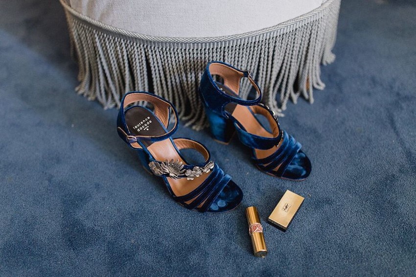 Blue Velvet Bridal Shoes
