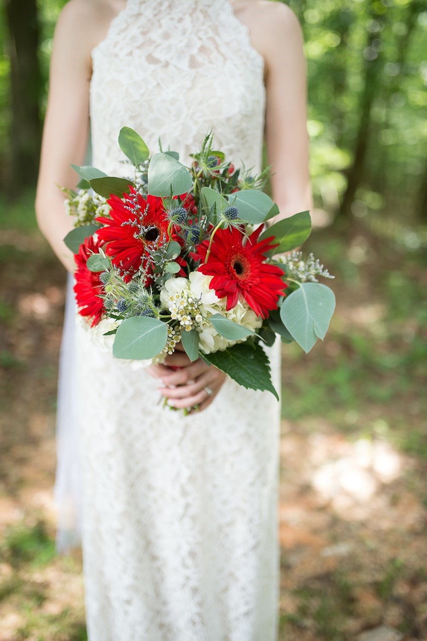 Simple Red Bridal Bouquet