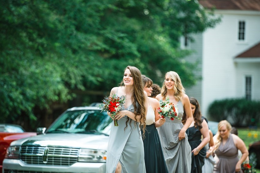 Bridesmaids Arriving at the Church