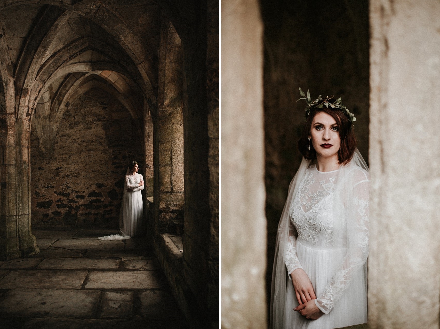 Winter Bridal Shoot at an English Abbey