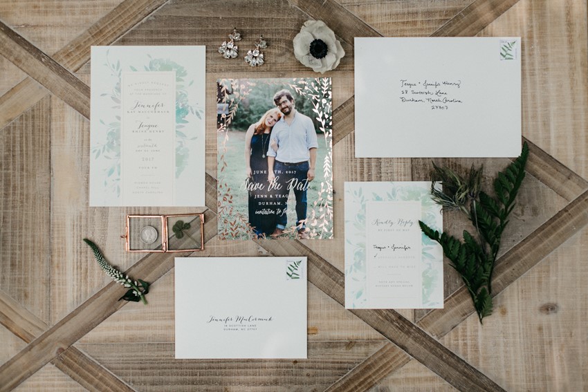 Watercolor Greenery Wedding Stationery Suite