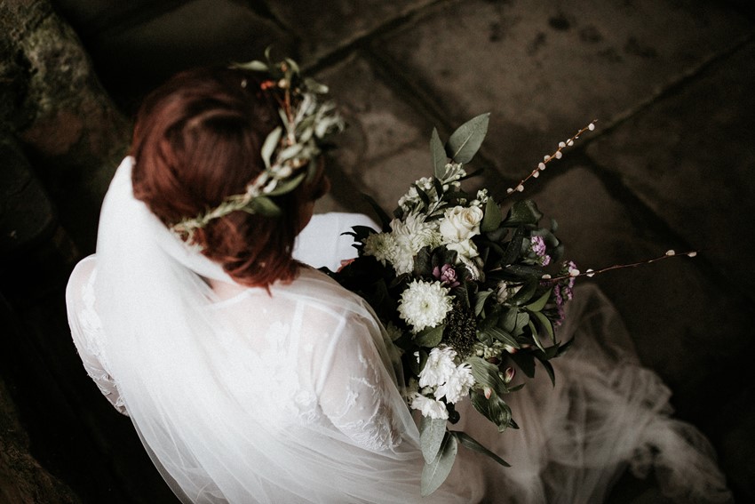 Bridal Flower Crown & Bouquet