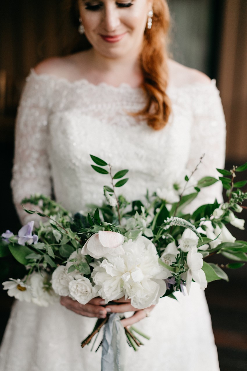 White Floral & Greenery Bridal Bouquet