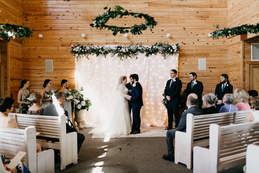 Rustic Indoor Wedding Ceremony