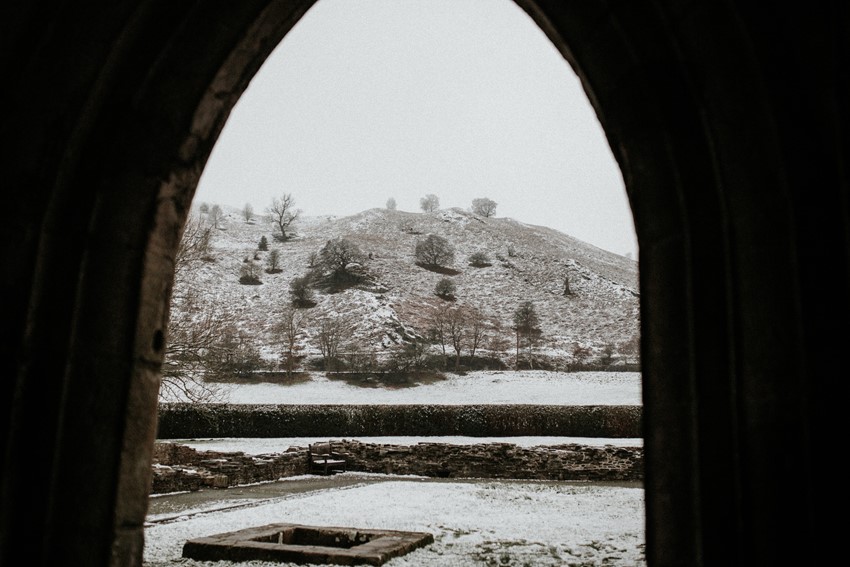 Snowy Bridal Shoot at An English Abbey